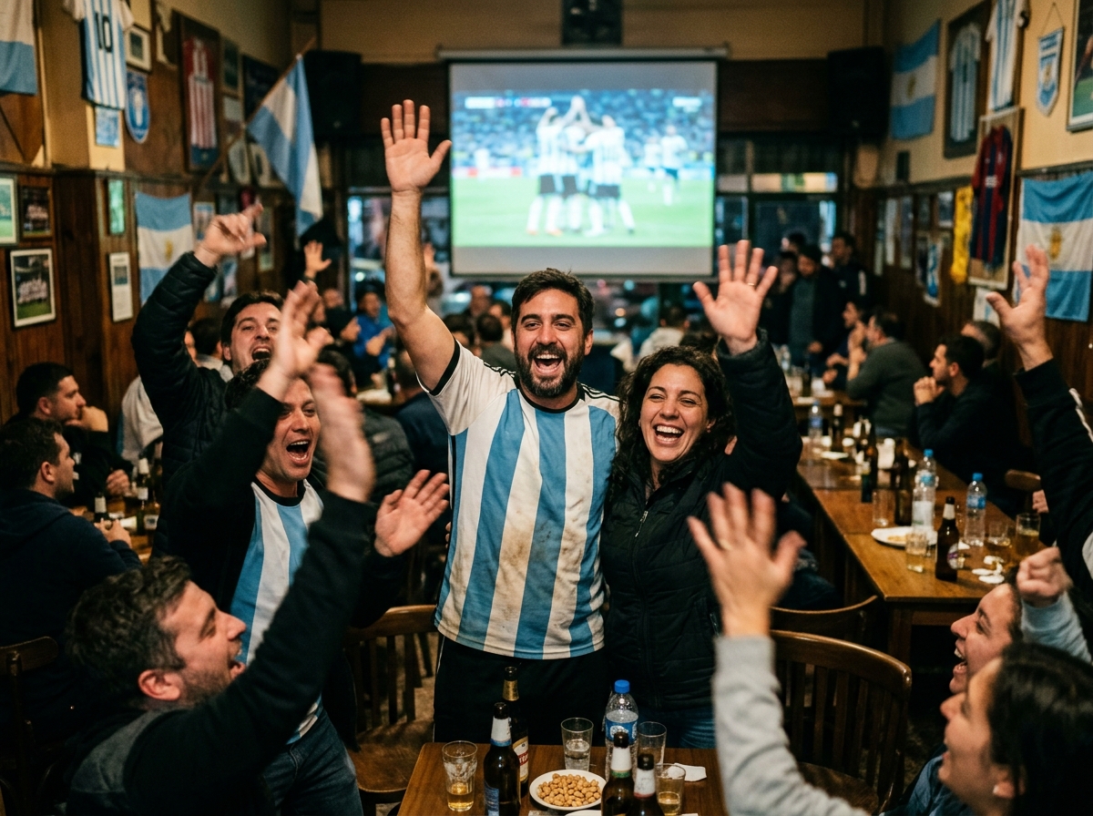 Adult fans reacting together during a major sports event